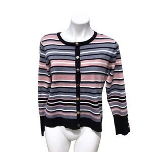 NWT Dress Barn Retrology striped button front cardigan size small